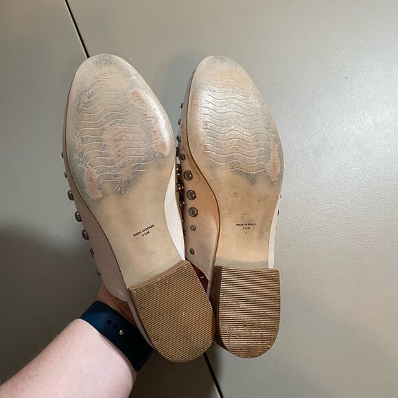 Amuse Society X Mattise Womens 9.5 Off White Heeled Mule Silver Studs Slip on - Picture 5 of 8